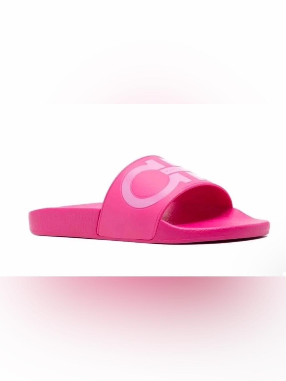 Salvatore Ferragamo Hot Pink Logo Slide Sandals - Picture 2 of 6